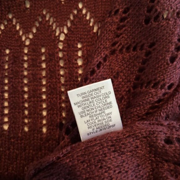 Love Ellie Burgandy Benhill Pointelle Duster Cardigan Medium Petite - Picture 10 of 10